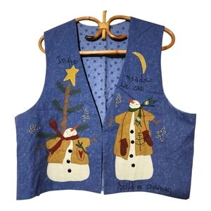 Vintage handmade snowman vest